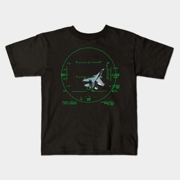F-15 Strike Eagle locking on Sukhoi 30 MKI Kids T-Shirt by TWOintoA